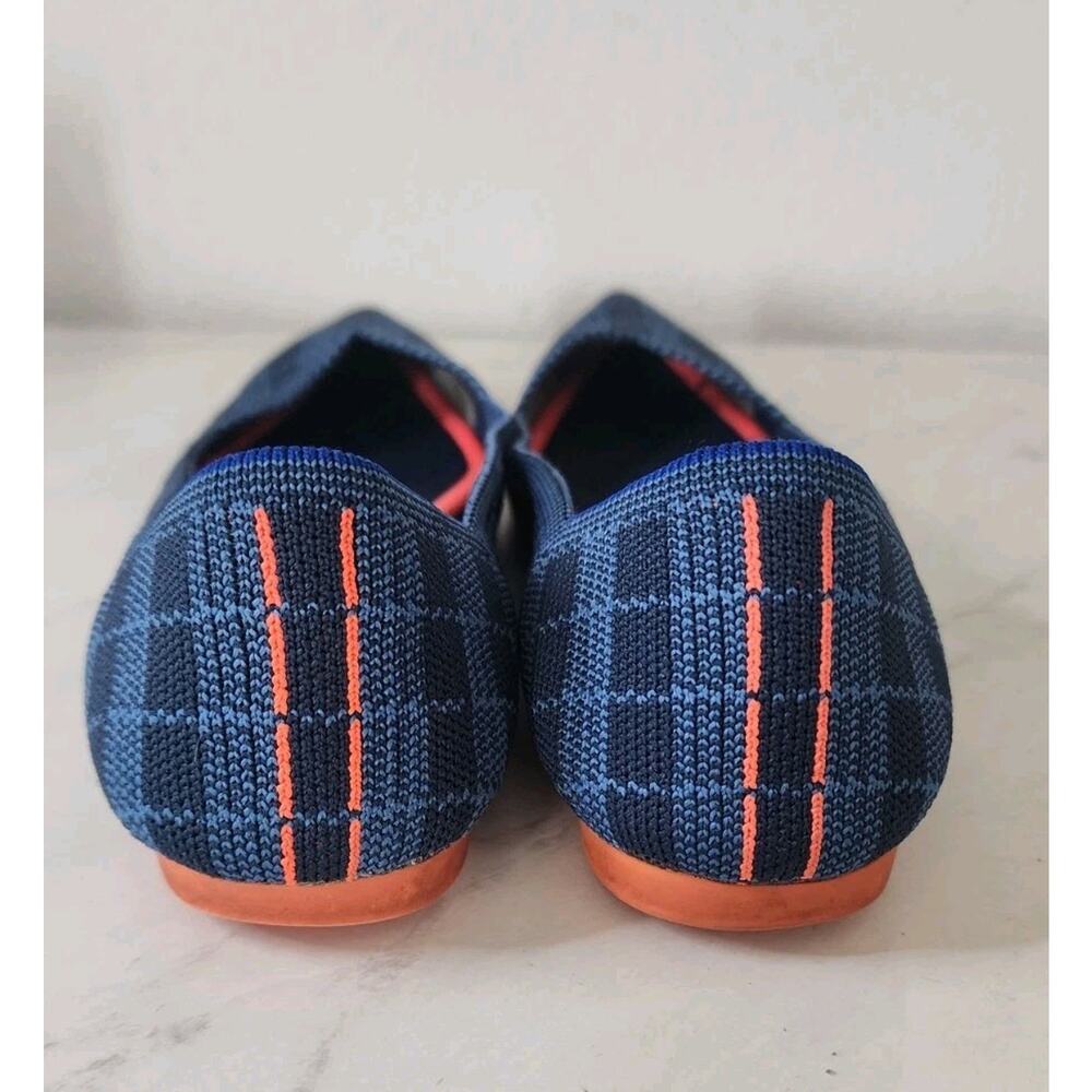 Rothy's The Point Womens Size US 7 Indigo Gingham Plaid Ballet Flats Excellent - Picture 5 of 8